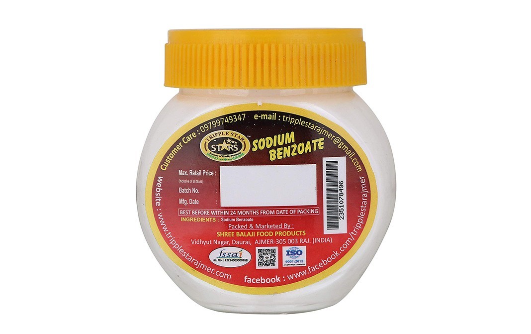 Tripple Star Sodium Benzoate    Plastic Jar  75 grams